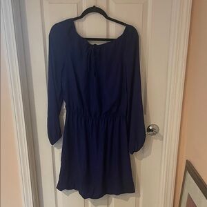 Kenneth Cole Navy Blue Long-Sleeve Peasant Tunic